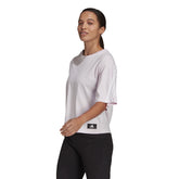 Adidas T-Shirt 3S Donna Bianco Rosa | NonSoloSport