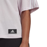 Adidas T-Shirt 3S Donna Bianco Rosa | NonSoloSport