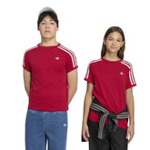 T-Shirt Ragazzo Adidas 3 Stripes Rosso Bianco | NonSoloSport