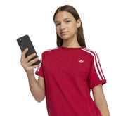 T-Shirt Ragazzo Adidas 3 Stripes Rosso Bianco | NonSoloSport