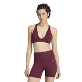 Reggiseno Donna Adidas Workout Essentials Knit Light Support Bordeaux | NonSoloSport