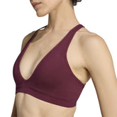 Reggiseno Donna Adidas Workout Essentials Knit Light Support Bordeaux | NonSoloSport