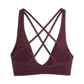 Reggiseno Donna Adidas Workout Essentials Knit Light Support Bordeaux | NonSoloSport