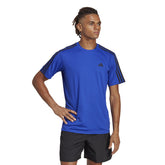 adidas T-Shirt Train Essentials 3 Stripes Uomo Blu | NonSoloSport