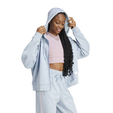Felpa Donna Adidas Fi Dk Full Zip Cappuccio Azzurro | NonSoloSport