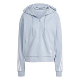 Felpa Donna Adidas Fi Dk Full Zip Cappuccio Azzurro | NonSoloSport
