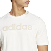 adidas T-Shirt Essentials Single Linear Embroidered Logo Uomo Bianco | NonSoloSport
