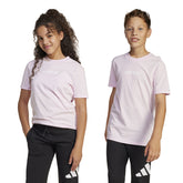 T-Shirt Ragazzo Adidas Essentials Junior Rosa Bianco | NonSoloSport