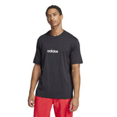 T-Shirt Uomo Adidas Essentials Linear Single Nero | NonSoloSport