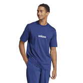 T-Shirt Uomo Adidas Essentials Linear Single Blu | NonSoloSport