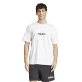 T-Shirt Uomo Adidas Essentials Linear Single Bianco | NonSoloSport