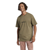 T-Shirt Uomo Adidas Essentials Linear Single Verde Oliva | NonSoloSport