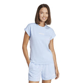 T-Shirt Donna Adidas Essentials Linear Cotton Azzurro | NonSoloSport