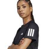 T-Shirt Donna Adidas Tennis Club 3 Stripes Climacool Nero | NonSoloSport