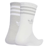 Calze Adidas 3 Stripes Glitter Crew 2 Pack Grigio Bianco | NonSoloSport