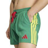 Costume Uomo Adidas 3 Stripes 5 Inch Verde Giallo | NonSoloSport