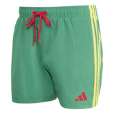 Costume Uomo Adidas 3 Stripes 5 Inch Verde Giallo | NonSoloSport