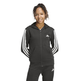 Felpa Donna Adidas Essentials Full Zip Nero Bianco | NonSoloSport
