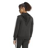 Felpa Donna Adidas Essentials Full Zip Nero Bianco | NonSoloSport
