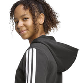 Felpa Donna Adidas Essentials Full Zip Nero Bianco | NonSoloSport