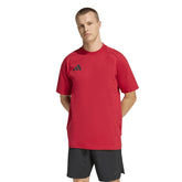 T-Shirt Uomo Adidas Tiro Travel Rosso Nero | NonSoloSport