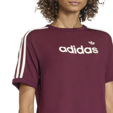 T-Shirt Donna Adidas 3-Stripes Slim Bordeaux | NonSoloSport