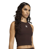 Canotta Donna Adidas Essentials Ribbed Marrone | NonSoloSport