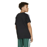 T-Shirt Ragazzo Adidas 3 Stripes Nero Bianco | NonSoloSport
