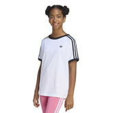 T-Shirt Ragazzo Adidas 3 Stripes Bianco Nero | NonSoloSport