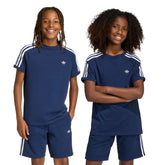 T-Shirt Ragazzo Adidas 3 Stripes Blu Bianco | NonSoloSport