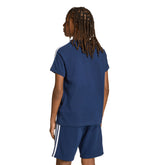 T-Shirt Ragazzo Adidas 3 Stripes Blu Bianco | NonSoloSport