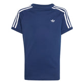 T-Shirt Ragazzo Adidas 3 Stripes Blu Bianco | NonSoloSport