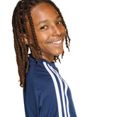 T-Shirt Ragazzo Adidas 3 Stripes Blu Bianco | NonSoloSport