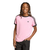 T-Shirt Ragazzo Adidas 3 Stripes Rosa Nero | NonSoloSport