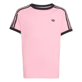 T-Shirt Ragazzo Adidas 3 Stripes Rosa Nero | NonSoloSport