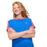 T-Shirt Ragazzo Adidas 3 Stripes Blu Rosso | NonSoloSport