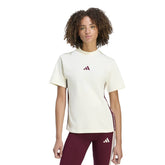 T-Shirt Donna Adidas Essentials 3 Stripes Beige Bordeaux | NonSoloSport