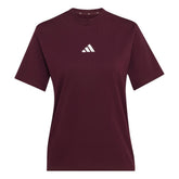 T-Shirt Donna Adidas Essentials 3 Stripes Bordeaux Bianco | NonSoloSport