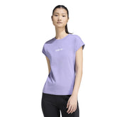 T-Shirt Donna Adidas Essentials Linear Lilla | NonSoloSport