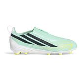 Scarpa da Calcio Ragazzo Adidas F50 Hyperfast League Laceless Terreni Compatti Verde Menta Blu | NonSoloSport