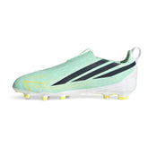 Scarpa da Calcio Ragazzo Adidas F50 Hyperfast League Laceless Terreni Compatti Verde Menta Blu | NonSoloSport