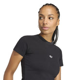 T-Shirt Donna Adidas Slim Essentials Nero | NonSoloSport