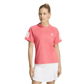 T-Shirt Donna Adidas Climacool 3-Stripes Club Rosa Bianco | NonSoloSport