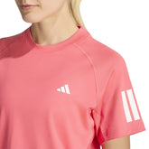 T-Shirt Donna Adidas Climacool 3-Stripes Club Rosa Bianco | NonSoloSport