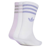 Calze Adidas 3 Stripes Glitter 3 Pack Bianco Lilla | NonSoloSport