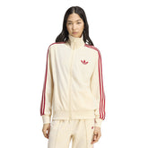 Felpa Donna Adidas Firebird Beige Rosso | NonSoloSport