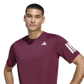 T-Shirt Uomo Adidas Club 3 Stripes Bordeaux | NonSoloSport