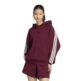 Felpa Donna Adidas Kit 3 Stripes Bordeaux Beige | NonSoloSport