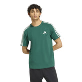T-Shirt Uomo Adidas Essentials 3 Stripes Verde Bianco | NonSoloSport
