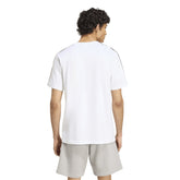 T-Shirt Uomo Adidas Essentials 3 Stripes Bianco Nero | NonSoloSport